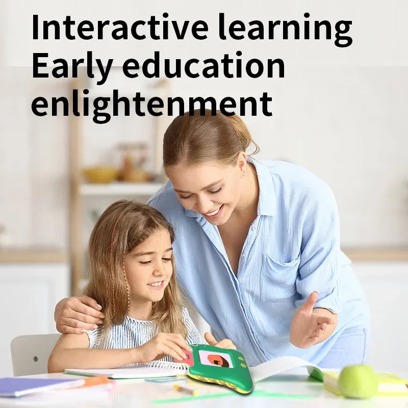 Little Dinosaur Learning Machine for Children, Talking Flash Card, English、Spanish、French Electronic Early Education Machine