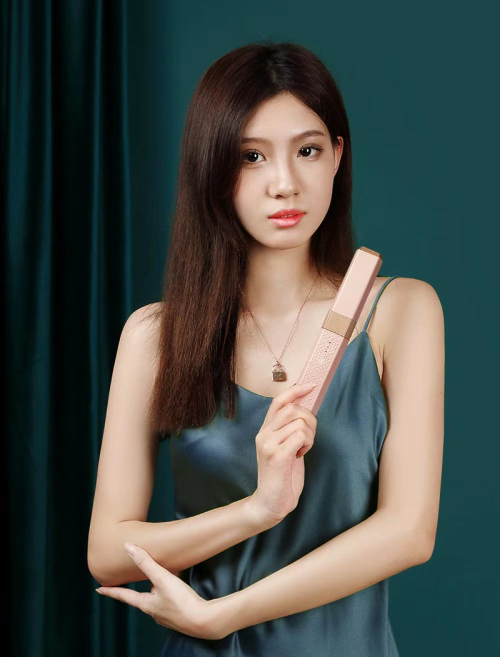 Portable Mini Hair Straightener and Curler - USB Rechargeable Wireless Ceramic Styling Tool