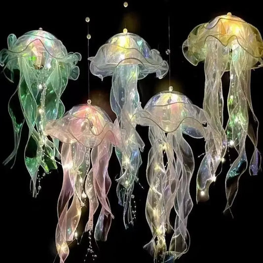 Portable Jellyfish Lamp - Colorful Under the Sea Night Light for Children's Bedrooms and Ocean-Themed Home Decor