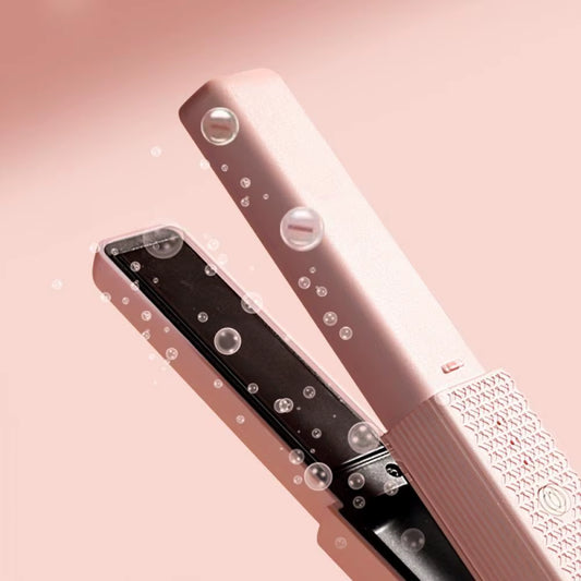 Portable Mini Hair Straightener and Curler - USB Rechargeable Wireless Ceramic Styling Tool