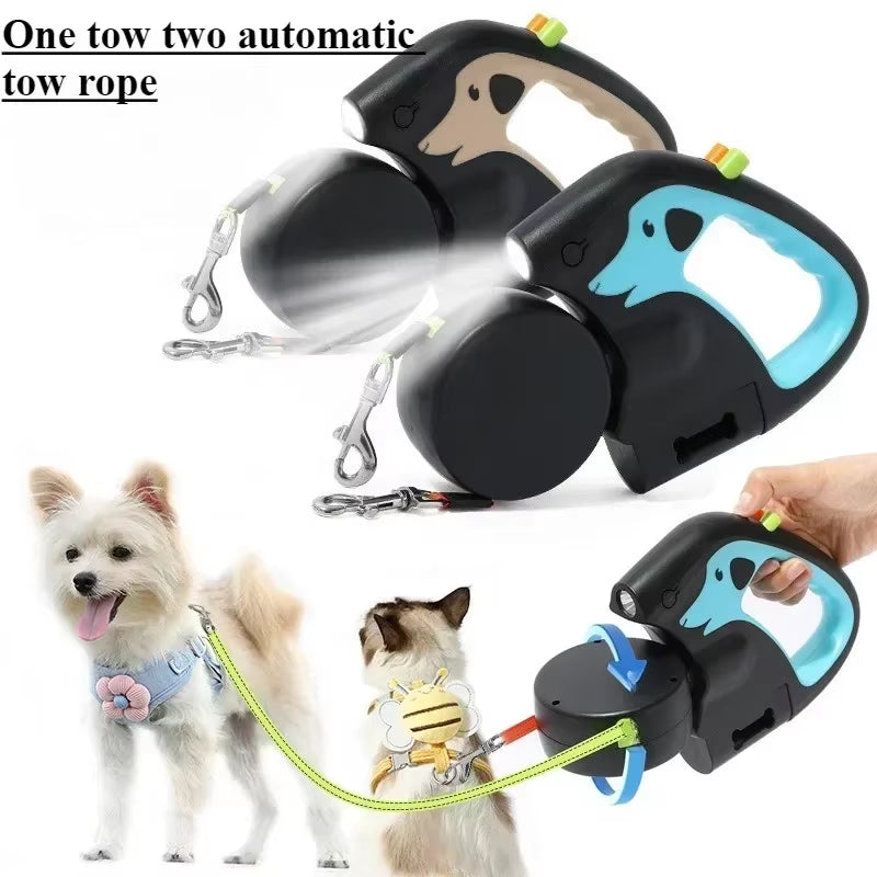 Revolutionary Dual-Dog Rotating Leash: Ultimate Retractable Walking Solution
